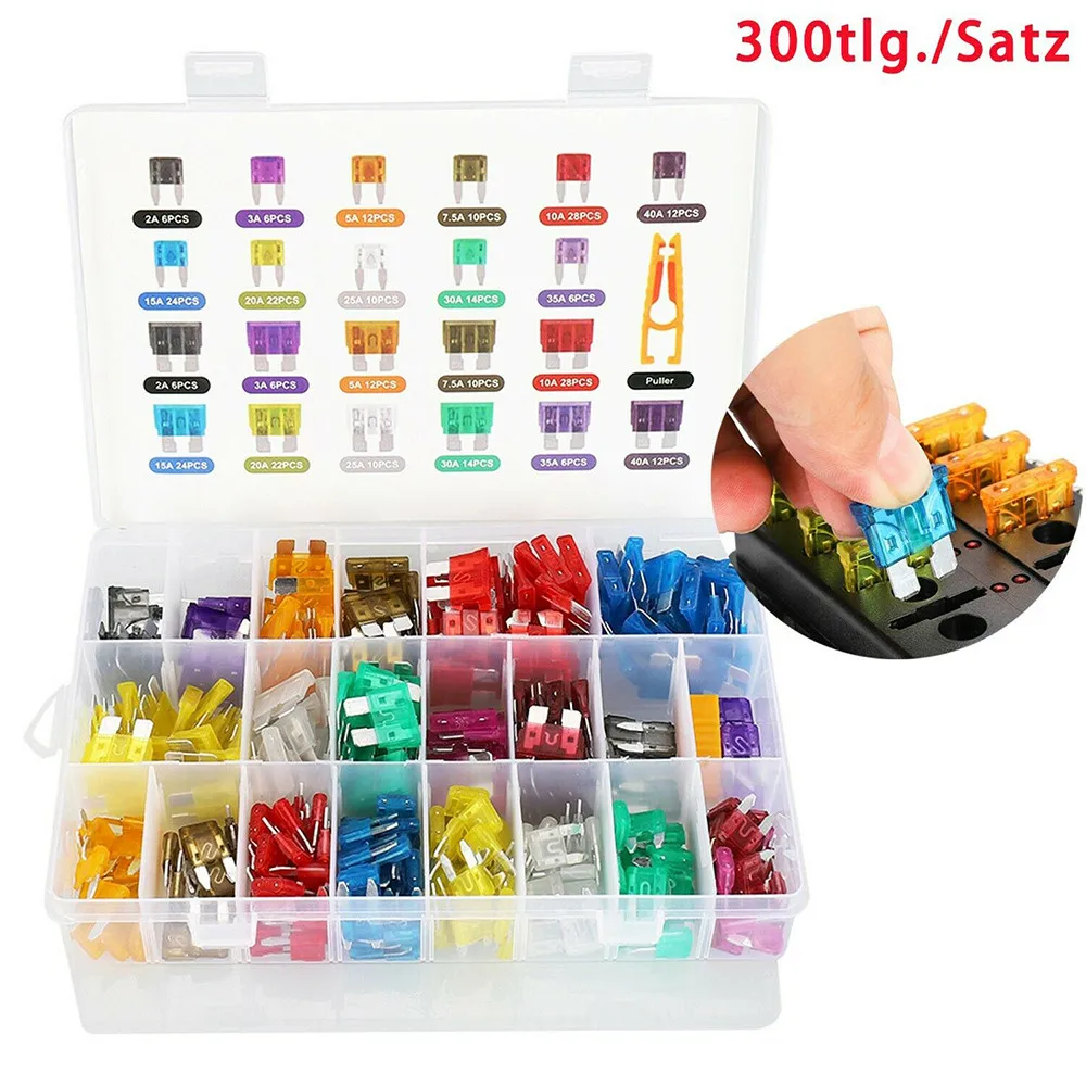 300Pcs Car Fuse Set Micro Mini Auto Blade 2A-40A Fast Blow Motorcycle Automotive Low Profile Assorted Car Accessories Kit
300Pcs Car Fuse Set Micro Mini Auto Blade 2A-40A Fast Blow Motorcycle Automotive Low Profile Assorted Car Accessories Kit