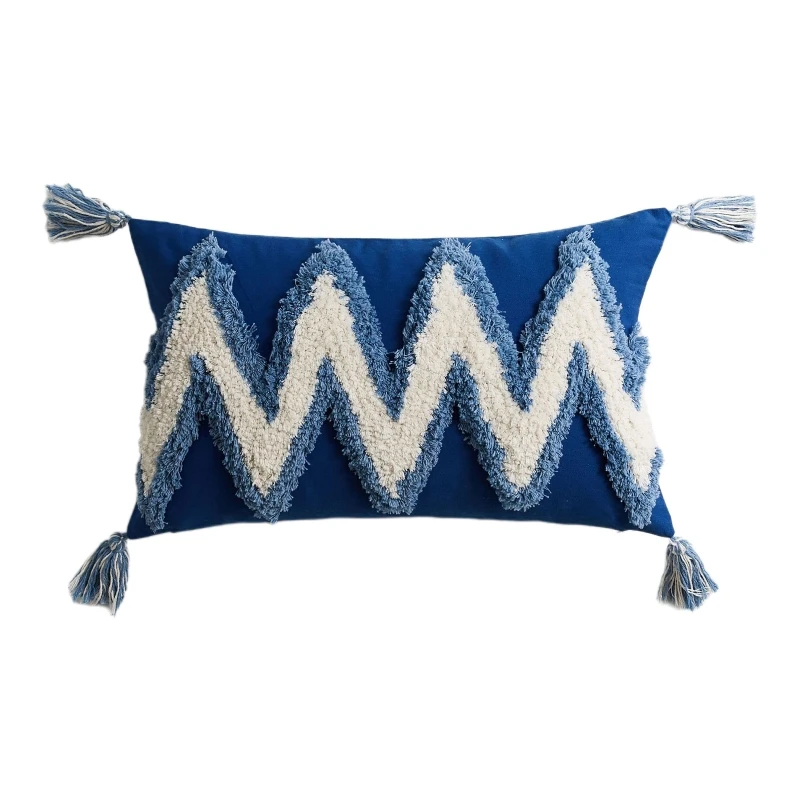 30x50cm Boho Lumbar Pillow Case White Blue Geometric Tufted Tassel Cushion Cover 27RF
30x50cm Boho Lumbar Pillow Case White Blue Geometric Tufted Tassel Cushion Cover 27RF