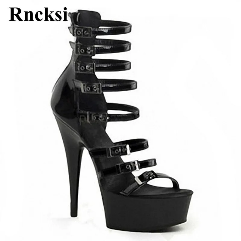 

Rncksi Classic 15CM Sexy Gladiator Super High Heel Platforms Pole Dance/Performance/Star/Model Sandals Wedding Shoes