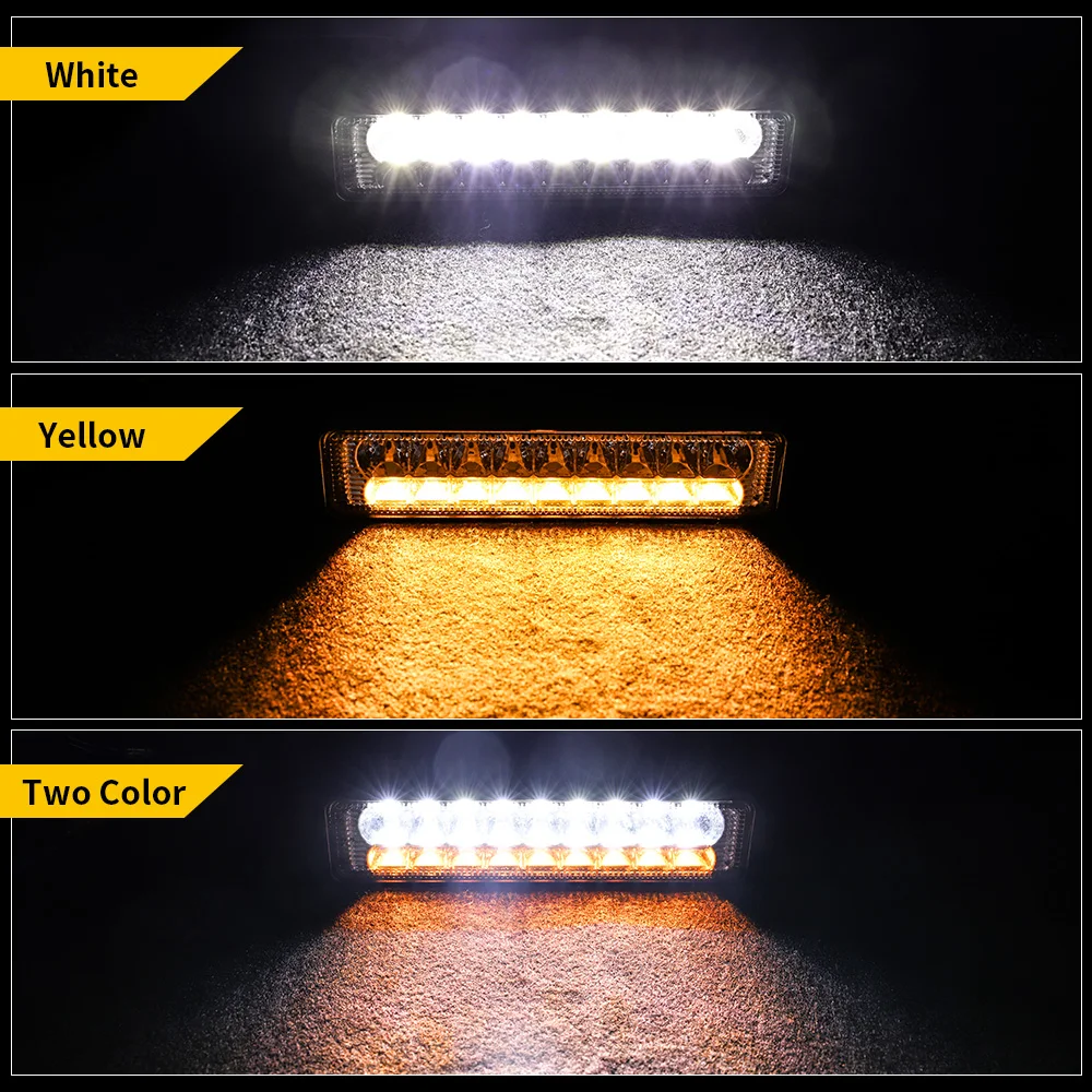 Ultra Bright 6 Inch 54W White + Yellow LED Work Light Bar Waterproof Fog Lamp for Driving Offroad Boat Car Tractor Truck SUV
Ultra Bright 6 Inch 54W White + Yellow LED Work Light Bar Waterproof Fog Lamp for Driving Offroad Boat Car Tractor Truck SUV
