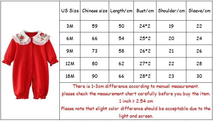 Baby Girls Clothes Cotton Peter Pan Collar Embroidery Newborn Rompers Infant Jumpsuits with Hat Long Sleeve Clothing red 0-2Y
Baby Girls Clothes Cotton Peter Pan Collar Embroidery Newborn Rompers Infant Jumpsuits with Hat Long Sleeve Clothing red 0-2Y