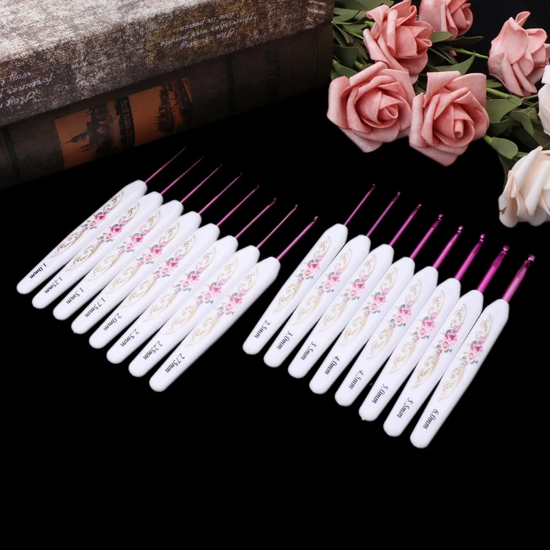 8pcs Plastic Handle Floral Aluminium Crochet Hooks Knitting Needle Set Weaving D0AC
8pcs Plastic Handle Floral Aluminium Crochet Hooks Knitting Needle Set Weaving D0AC
