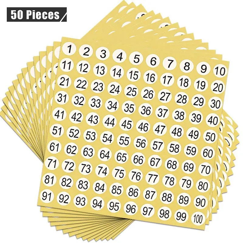 A 50 Sheets Number Stickers 1 to 100 Adhesive Stickers Round Number Labels Sticker Home School Office Decoration
A 50 Sheets Number Stickers 1 to 100 Adhesive Stickers Round Number Labels Sticker Home School Office Decoration