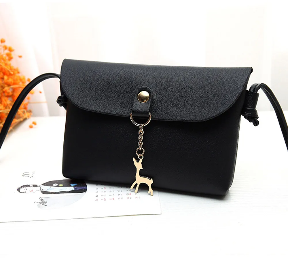Women's PU Small shoulder bag Deer Pendant Buckle waterproof Solid color Cross-body bag soft ladies messenger Shoulder Bag A50
Women's PU Small shoulder bag Deer Pendant Buckle waterproof Solid color Cross-body bag soft ladies messenger Shoulder Bag A50