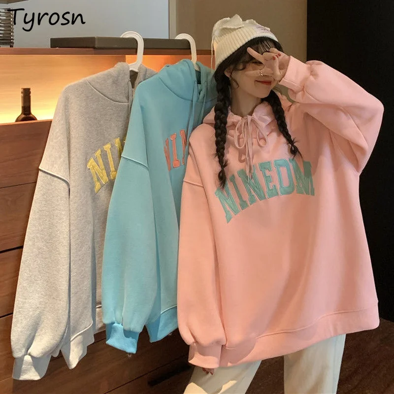 Letter Printing Hoodies Women Candy Colors Sweet Pink Plus Velvet Thicker Loose All-match Harajuku Hooded Sweatshirts Girls Chic
Letter Printing Hoodies Women Candy Colors Sweet Pink Plus Velvet Thicker Loose All-match Harajuku Hooded Sweatshirts Girls Chic