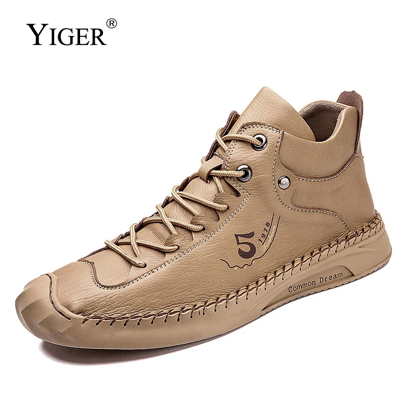 YIGER New Men's casual shoes ankle man leisure boots Cotton boots Anti-collision toe handmade male British leather boots 
YIGER New Men's casual shoes ankle man leisure boots Cotton boots Anti-collision toe handmade male British leather boots