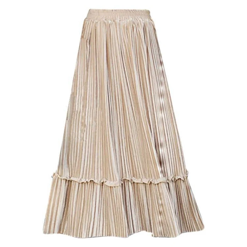Zoulv Women Spring New Elastic Waist Loose Skirt Ins Style Female Party Mid- Calf Skirt High Waist Golden Velvet Pleated Skirt
Zoulv Women Spring New Elastic Waist Loose Skirt Ins Style Female Party Mid- Calf Skirt High Waist Golden Velvet Pleated Skirt