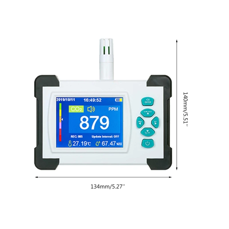 Portable Carbon Dioxide Air Quality Monitor with Temperature and Humidity Display CO2 Meter Tester with Rechargeable
Portable Carbon Dioxide Air Quality Monitor with Temperature and Humidity Display CO2 Meter Tester with Rechargeable