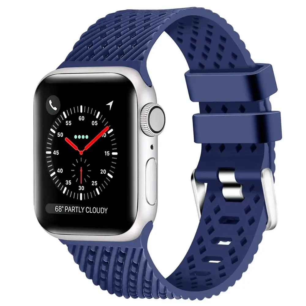 Silicone Strap for Apple watch band 44mm 40mm 38mm 42mm Rhombic pattern Breathable belt bracelet iwatch serie 3 4 5 se 6 7 band
Silicone Strap for Apple watch band 44mm 40mm 38mm 42mm Rhombic pattern Breathable belt bracelet iwatch serie 3 4 5 se 6 7 band