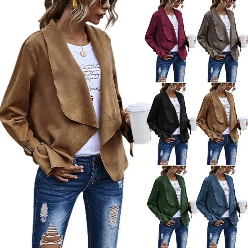 Women Solid Baggy Cardigan Ladies Long Sleeve Coat Jacket Outwear Lapel Overcoat
Women Solid Baggy Cardigan Ladies Long Sleeve Coat Jacket Outwear Lapel Overcoat