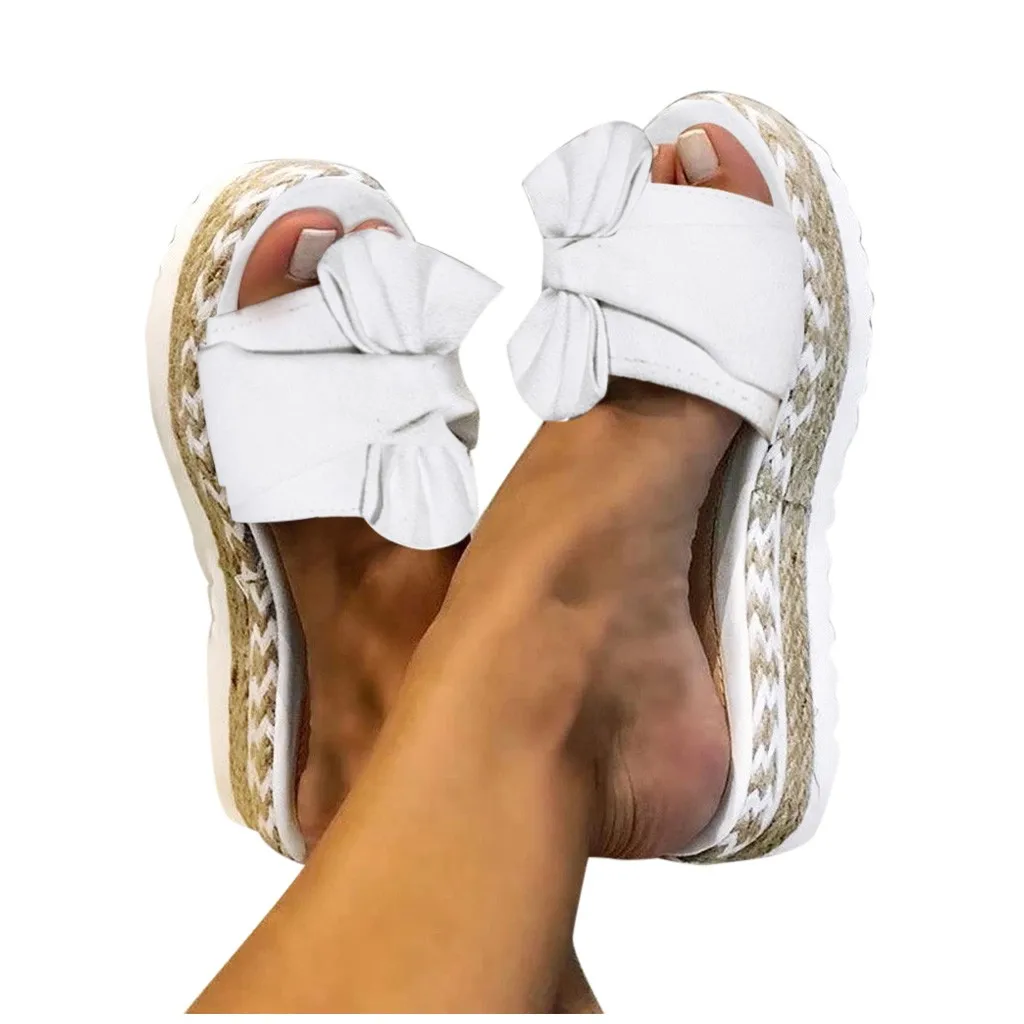 Slippers Women Slides Summer Bow Summer Sandals Slipper Indoor Outdoor Linen Flip-flops Beach Female Floral Shoes #SR
Slippers Women Slides Summer Bow Summer Sandals Slipper Indoor Outdoor Linen Flip-flops Beach Female Floral Shoes #SR