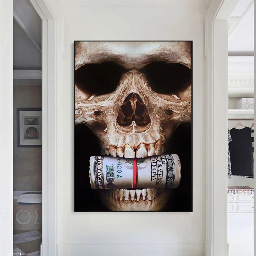Abstract Skull Head with Money Canvas Painting Poster and Prints Dollar Art Wall Picture for Living Home Room Decoration Cuadros
Abstract Skull Head with Money Canvas Painting Poster and Prints Dollar Art Wall Picture for Living Home Room Decoration Cuadros