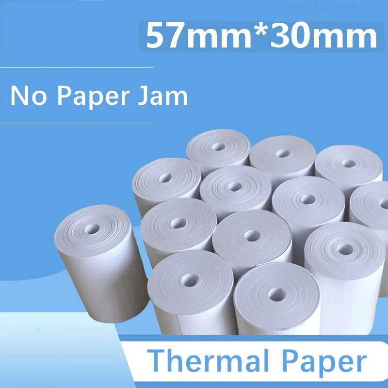 

10/20/30/40/50 Rolls Receipt Thermal Paper Printing Label Roll for Mobile POS Photo Printer Office Stationery 57x30mm