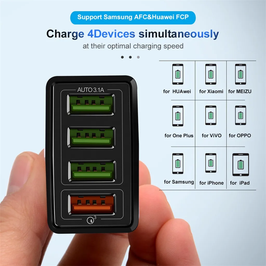 USB Charger quick charge 3.0 for iPhone X 8 7 iPad Fast Wall Samsung S9 Xiaomi mi Huawei Mobile Phone | Мобильные телефоны и
