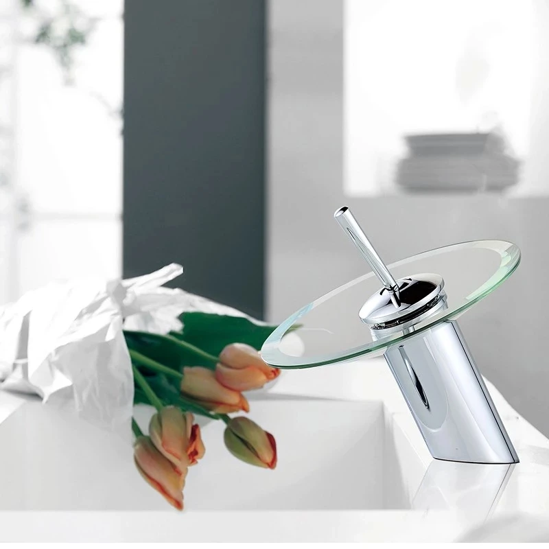 Waterfall Basin Faucet Glass Waterfall Deck Mounted Basin Sink Mixer Tap Single Lever Hot And Cold Faucet 
Waterfall Basin Faucet Glass Waterfall Deck Mounted Basin Sink Mixer Tap Single Lever Hot And Cold Faucet
