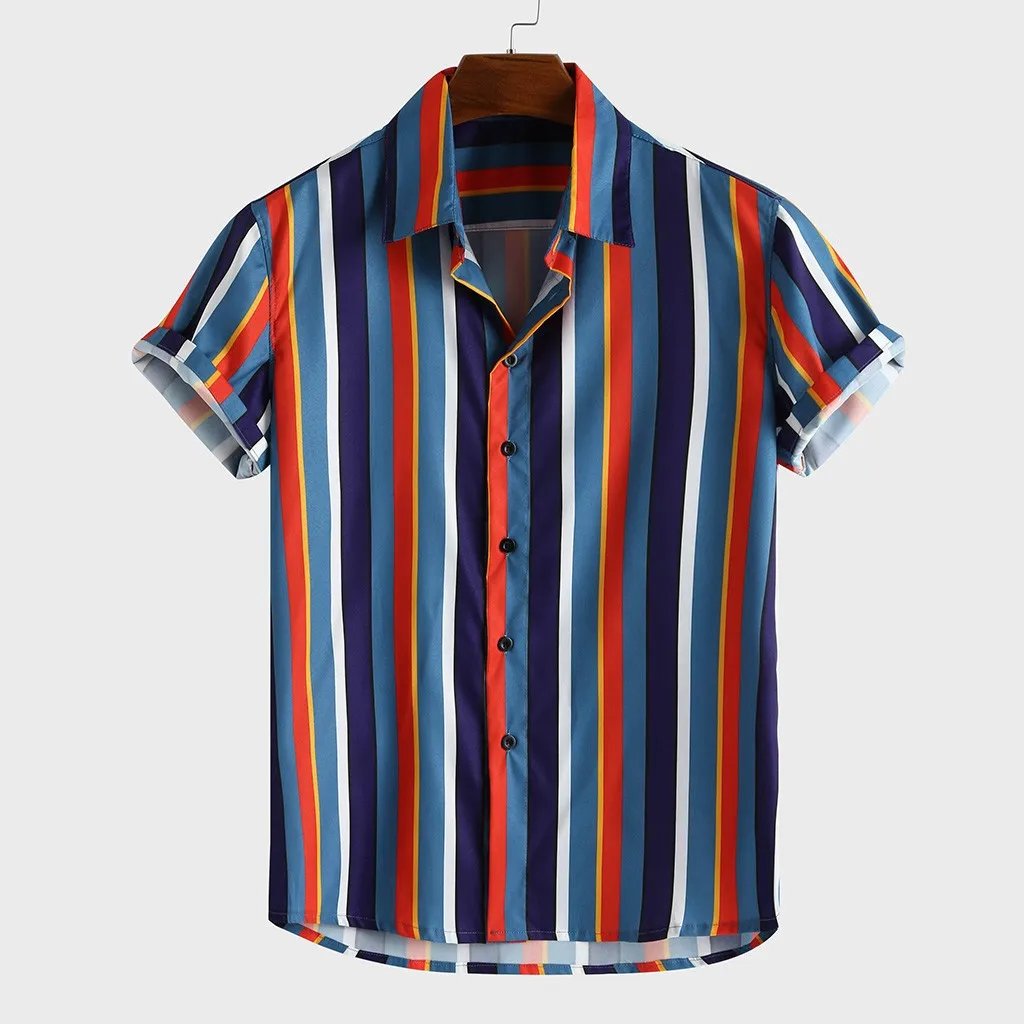 Casual Men's Shirts Stripe Print Summer Short Sleeve Buttons Shirt Vintage Holiday Fitness Bodybuilding Blouse Outfits
Casual Men's Shirts Stripe Print Summer Short Sleeve Buttons Shirt Vintage Holiday Fitness Bodybuilding Blouse Outfits