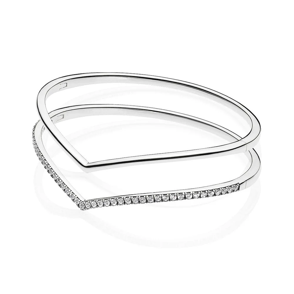 Original 925 Sterling Silver Shimmering Wish With Crystal Pan Bracelet Bangle Fit Bead Charm Fashion Jewelry
Original 925 Sterling Silver Shimmering Wish With Crystal Pan Bracelet Bangle Fit Bead Charm Fashion Jewelry