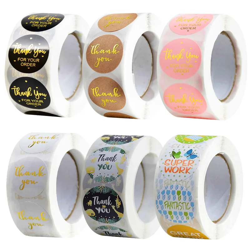 500pcs/roll Round Gold Foil Thank you Stickers Handmade Card Box Package Label Sealing Stickers Wedding Decor Stationery
500pcs/roll Round Gold Foil Thank you Stickers Handmade Card Box Package Label Sealing Stickers Wedding Decor Stationery