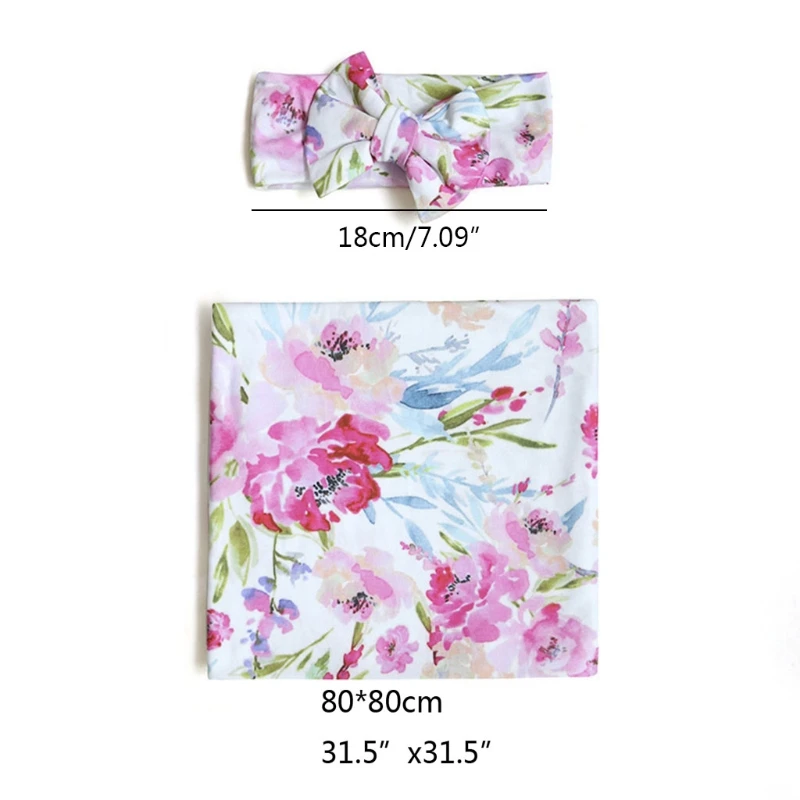 2pcs Newborn Baby Blanket Sleeping Swaddle Floral Print Muslin Wrap Headband Set 
2pcs Newborn Baby Blanket Sleeping Swaddle Floral Print Muslin Wrap Headband Set