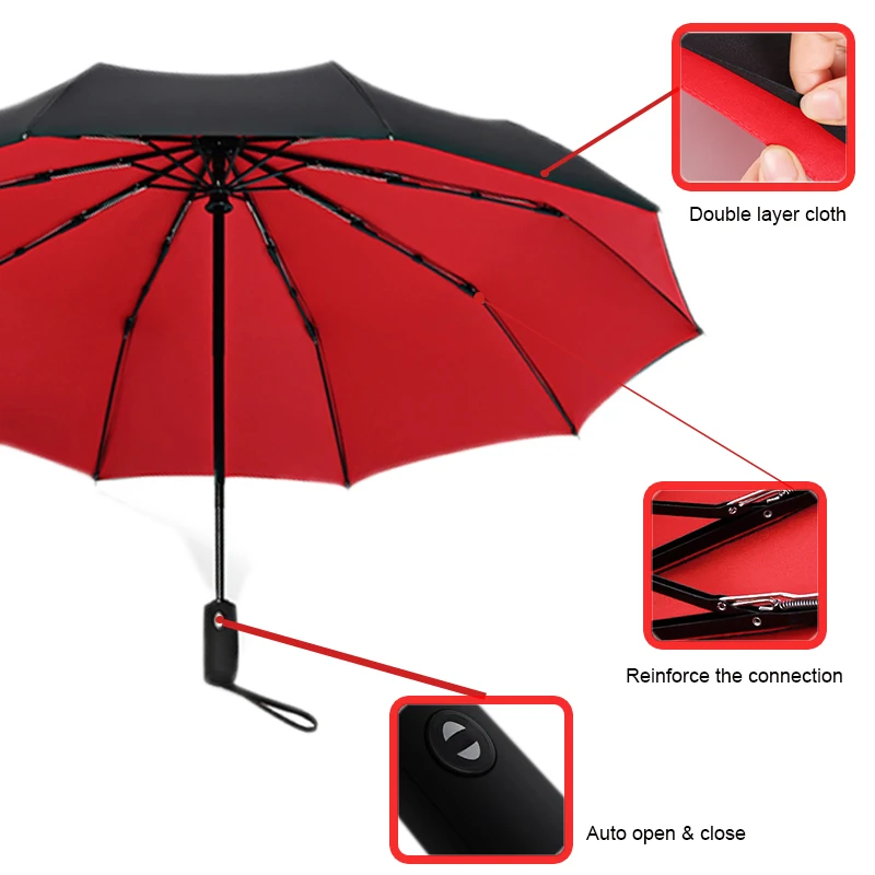 Umbrella Parasol Women's Sun Umbrella Automatic Folding Ten Bone Parasol Reinforced Male Female Windproof Double Rain Umbrella
Umbrella Parasol Women's Sun Umbrella Automatic Folding Ten Bone Parasol Reinforced Male Female Windproof Double Rain Umbrella