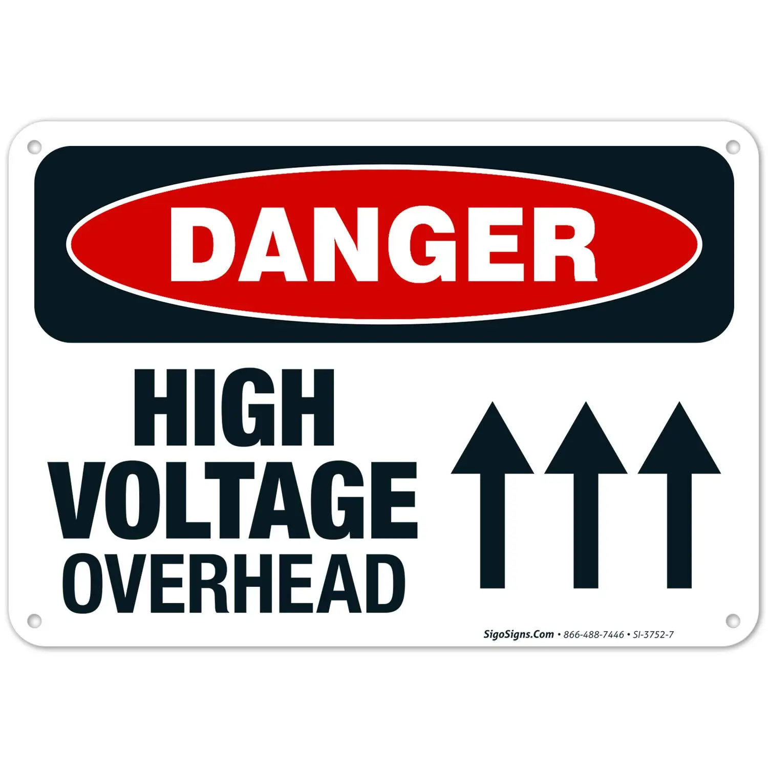 

Высоковольтный верхний знак, знак опасности OSHA, 10x7 дюймов, без ржавчины. 040 алюминий, устойчивый к выцветанию, для использования в помещении/...