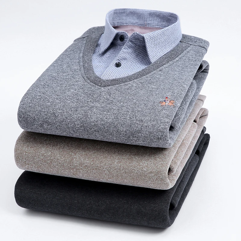 Aoliwen men Cardigan sweater Shirt collar combination High quality wool Plus velvet thick winter men cardigan long sleeve shirt
Aoliwen men Cardigan sweater Shirt collar combination High quality wool Plus velvet thick winter men cardigan long sleeve shirt
