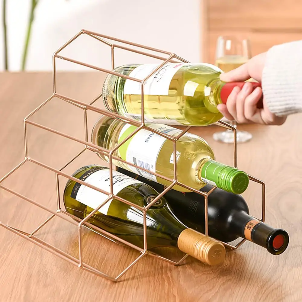 6 Holes European Style Golden Wrought Iron Wine Rack Creative Wine Cabinet Display Rack Home Bar Decorations
6 Holes European Style Golden Wrought Iron Wine Rack Creative Wine Cabinet Display Rack Home Bar Decorations