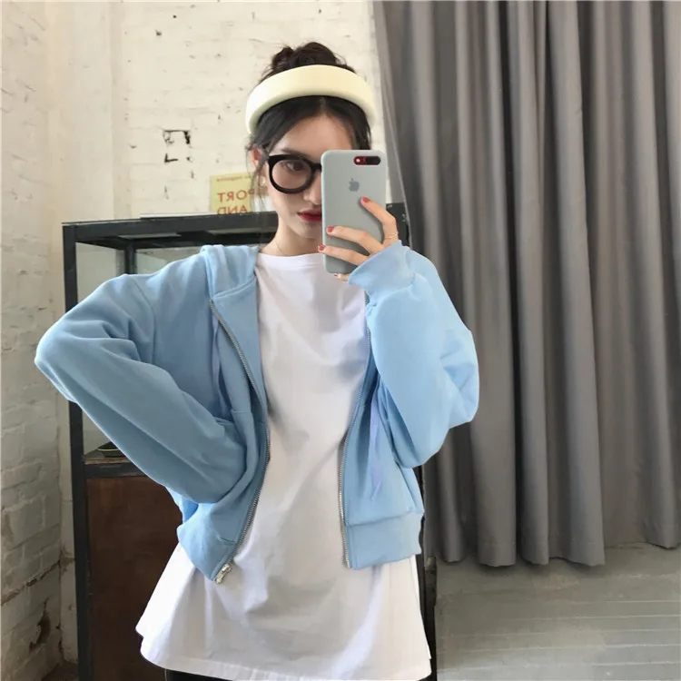 Ins Solid Long Sleeve Sweatshirt Women Clothes Spring Autumn New Korean Casual Style Loose Tops Pocket Zip Up Hoodie Ulzzang
Ins Solid Long Sleeve Sweatshirt Women Clothes Spring Autumn New Korean Casual Style Loose Tops Pocket Zip Up Hoodie Ulzzang