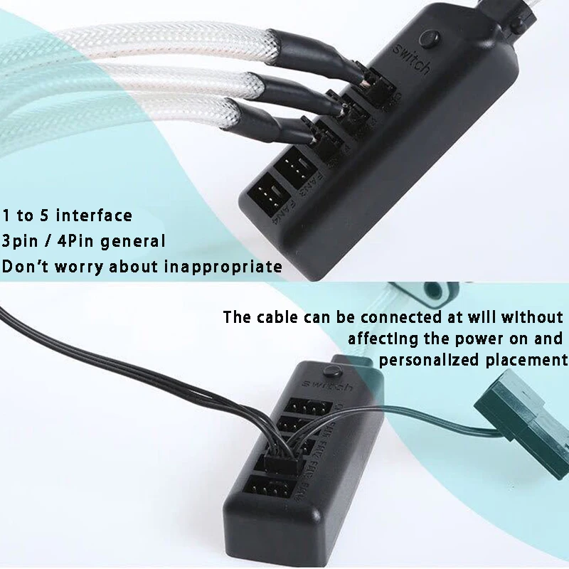 1 to 5 4-Pins Molex TX4 PWM CPU Cooler / Case / Chassis Cooling Fan Power Cable Hub Splitter Adapter
1 to 5 4-Pins Molex TX4 PWM CPU Cooler / Case / Chassis Cooling Fan Power Cable Hub Splitter Adapter