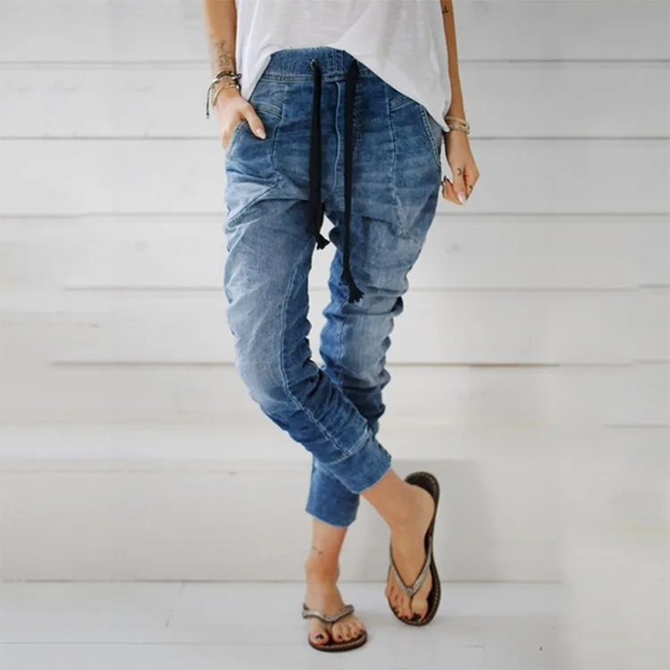 2 COlour S-3XL Womens Elastic Waist Harem Baggy Denim Skinny Drawstring Jeans Pants Trousers
2 COlour S-3XL Womens Elastic Waist Harem Baggy Denim Skinny Drawstring Jeans Pants Trousers