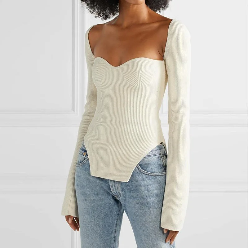 Spring 2020 New Summer Fashion Women Clothes Cashmere Sqaure Collar Full sleeves elastic High Waist Sexy Pullover Knitted 800A
Spring 2020 New Summer Fashion Women Clothes Cashmere Sqaure Collar Full sleeves elastic High Waist Sexy Pullover Knitted 800A