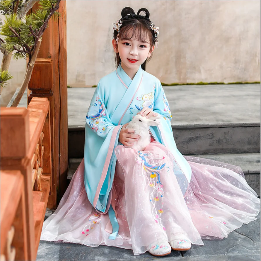 Traditional Chinese Dress Costumes Hanfu For Girls Ancient Retro Tang New Year Suit Dance Cheongsam Kimono Toddler Cloth
Traditional Chinese Dress Costumes Hanfu For Girls Ancient Retro Tang New Year Suit Dance Cheongsam Kimono Toddler Cloth