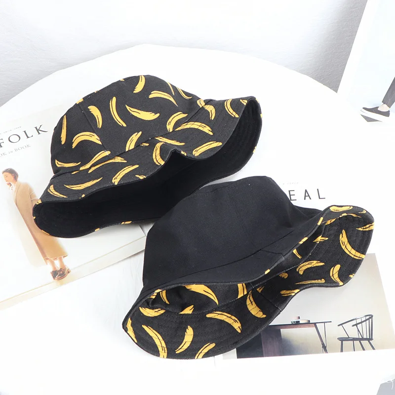 Spring And Summer Fisherman's Hats Canvas Banana Pattern Fisherman's Hat Folding Sunshade Cap Two Sides Wearable Casual Hat
Spring And Summer Fisherman's Hats Canvas Banana Pattern Fisherman's Hat Folding Sunshade Cap Two Sides Wearable Casual Hat