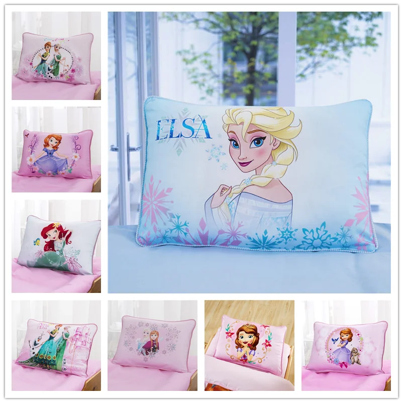 

Disney 100% Cotton Pillowcases Cartoon frozen Elsa Anna Mickey Minnie Princess blue Pillow Cover Decorative Pillowssham 30x45cm