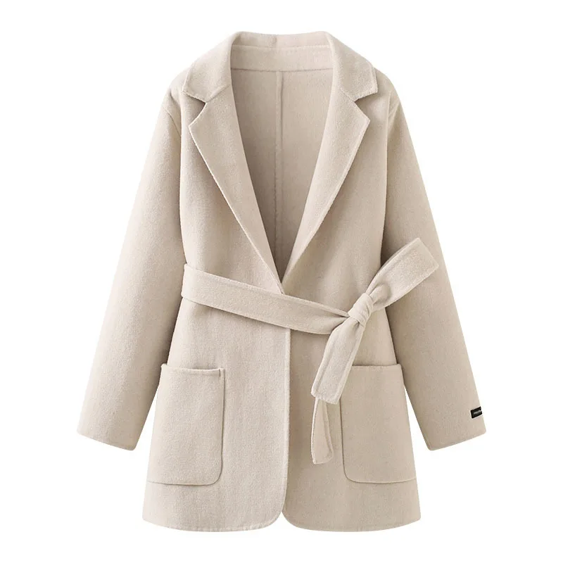 SeeBeautiful Simple Double Sided Tweed Loose Coat Lapel Long Sleeve Belt Pockets Women Winter 2022 New Fashion Q084
SeeBeautiful Simple Double Sided Tweed Loose Coat Lapel Long Sleeve Belt Pockets Women Winter 2022 New Fashion Q084
