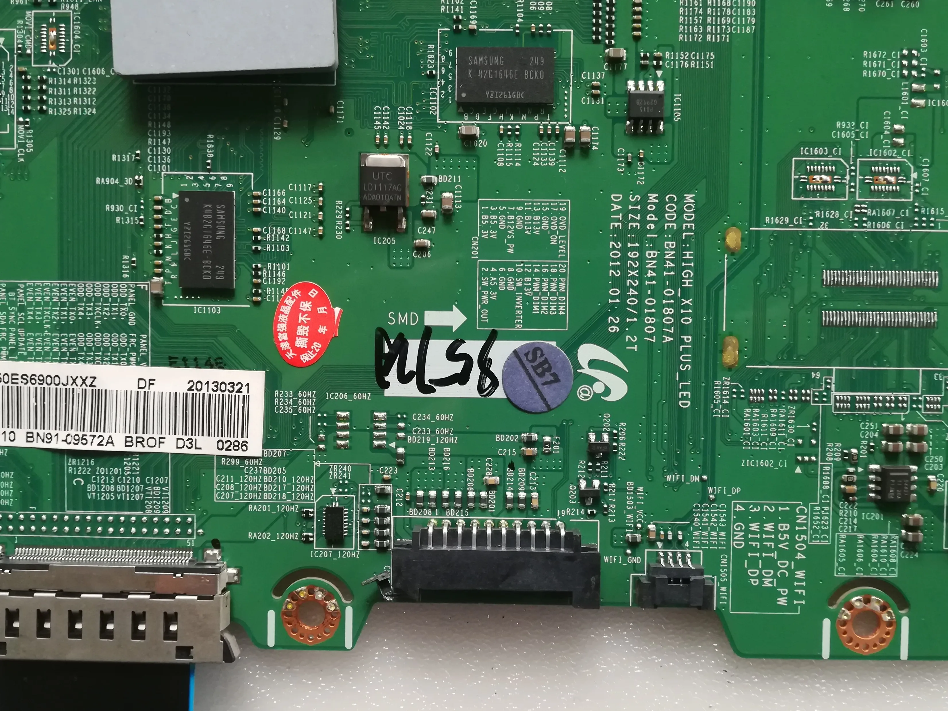 Original logic board main board ua50es6900j main board bn41-01807a panel t500hvn01.6/se500csa-b1 circuit board
Original logic board main board ua50es6900j main board bn41-01807a panel t500hvn01.6/se500csa-b1 circuit board