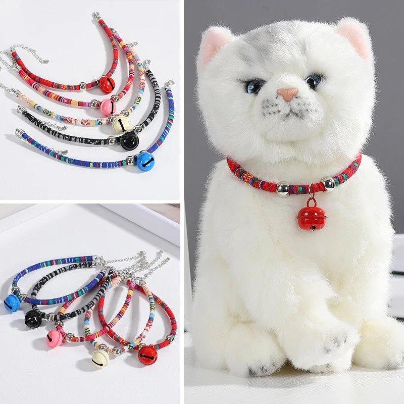 Colorful Pet Supplies Cat Dog Collars Cat Necklace Bohemian Woven Adjustable Collars with Bell Positioning Nylon Pet Collars
Colorful Pet Supplies Cat Dog Collars Cat Necklace Bohemian Woven Adjustable Collars with Bell Positioning Nylon Pet Collars