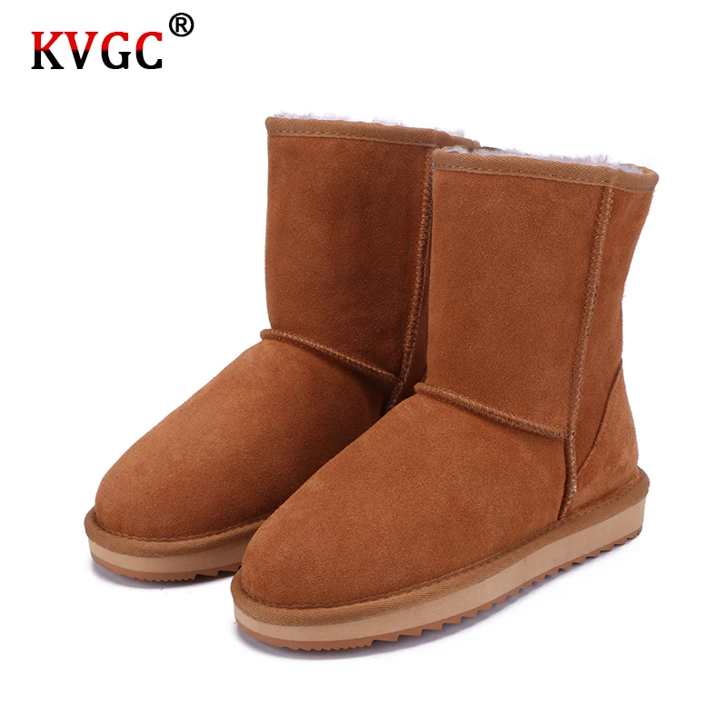 KVGC 2020The Новая мода натуральной кожи зимние однотонные сапоги высокого качества