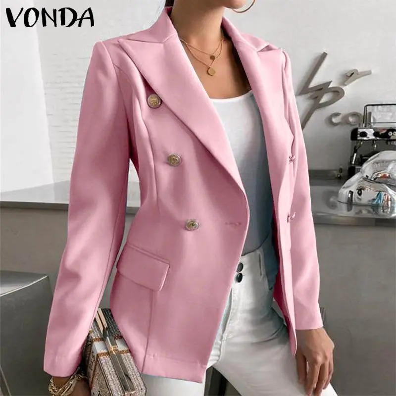 Women's Blazer 2021 VONDA Spring Long Sleeve Lapel Collar Suit Blazers Office Ladies Formal Coat Jackets Outerwear Veste Femme
Women's Blazer 2021 VONDA Spring Long Sleeve Lapel Collar Suit Blazers Office Ladies Formal Coat Jackets Outerwear Veste Femme