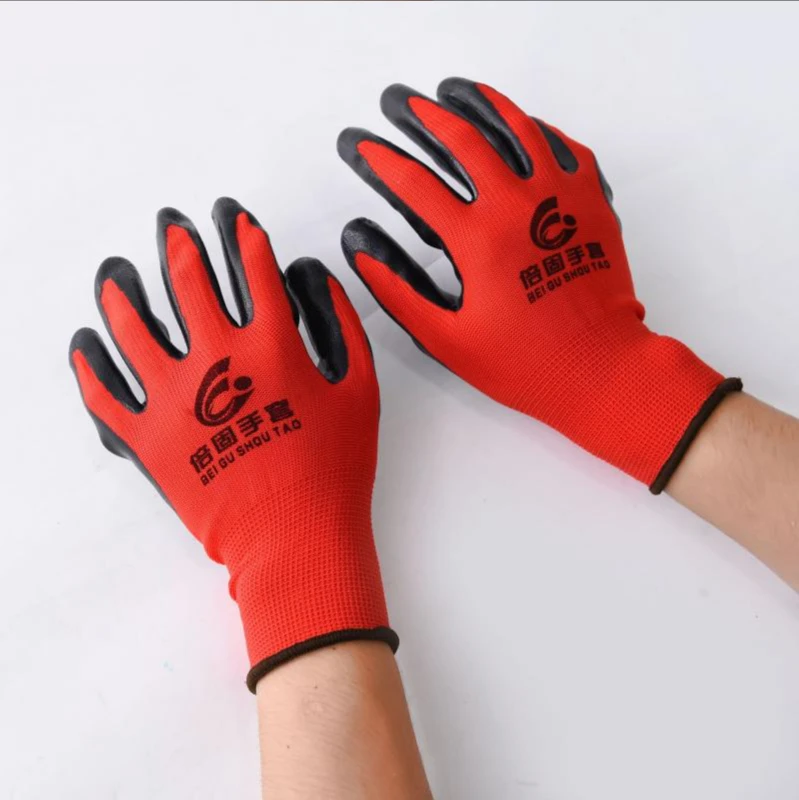 13 pin nylon nitrile anti slip wear resistant pure rubber protective gloves for labor protection in construction site
13 pin nylon nitrile anti slip wear resistant pure rubber protective gloves for labor protection in construction site