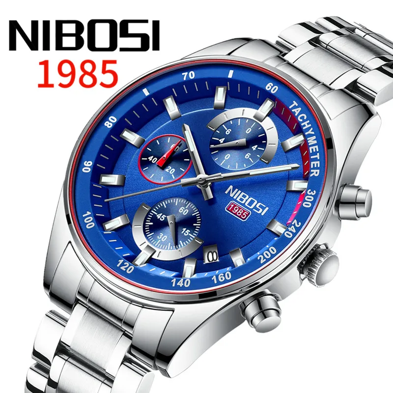 Relogio NIBOSI Mens Watches Top Brand Luxury Blue Quartz Wristwatch Men Fashion Stainless Steel Waterproof Sport Chronograph
Relogio NIBOSI Mens Watches Top Brand Luxury Blue Quartz Wristwatch Men Fashion Stainless Steel Waterproof Sport Chronograph