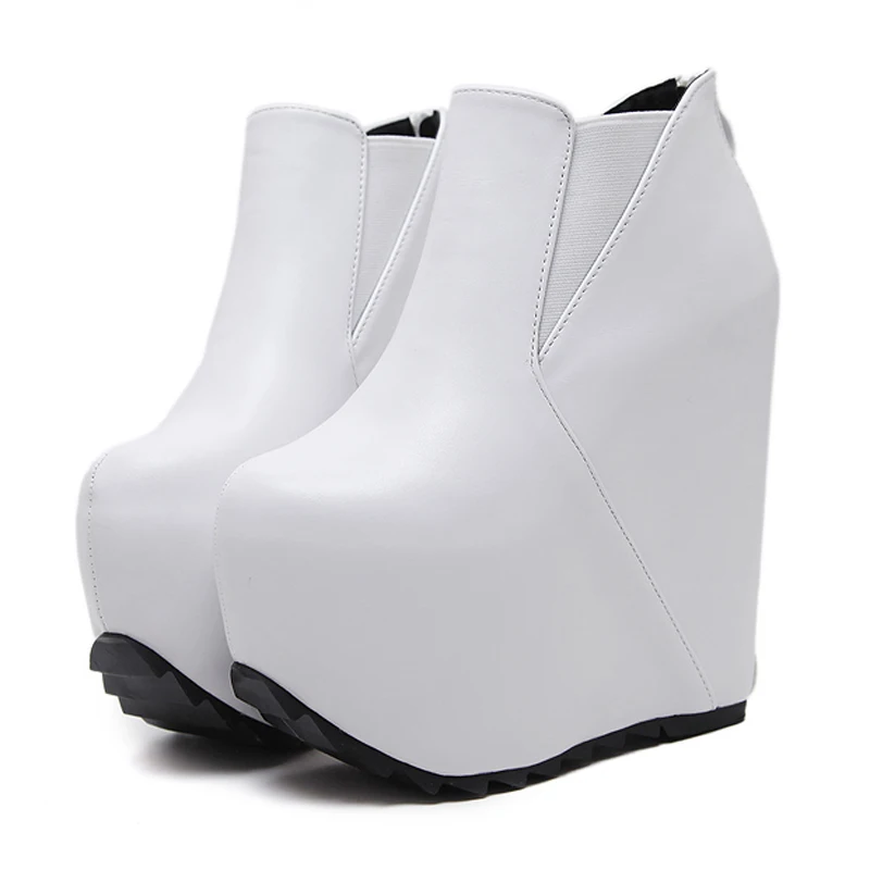 16cm Black/White Platform Boots Autumn Punk Style Ankle Shoes Height Increasing Wedges Shoes For Women High Heels Bottines Femme
16cm Black/White Platform Boots Autumn Punk Style Ankle Shoes Height Increasing Wedges Shoes For Women High Heels Bottines Femme
