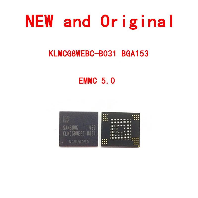 Чип памяти EMMC BGA153 Samsung KLMCG8WEBC-B031 новый и оригинальный 5 0 г. | Электронные