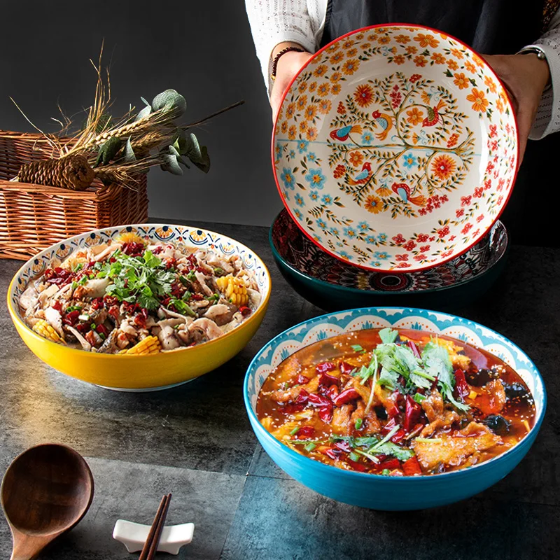 Classic Ceramic Bowl Creative Japanese Style Large Round Soup Bowl Salad Bowl Restaurant Household Kitchen Tableware
Classic Ceramic Bowl Creative Japanese Style Large Round Soup Bowl Salad Bowl Restaurant Household Kitchen Tableware