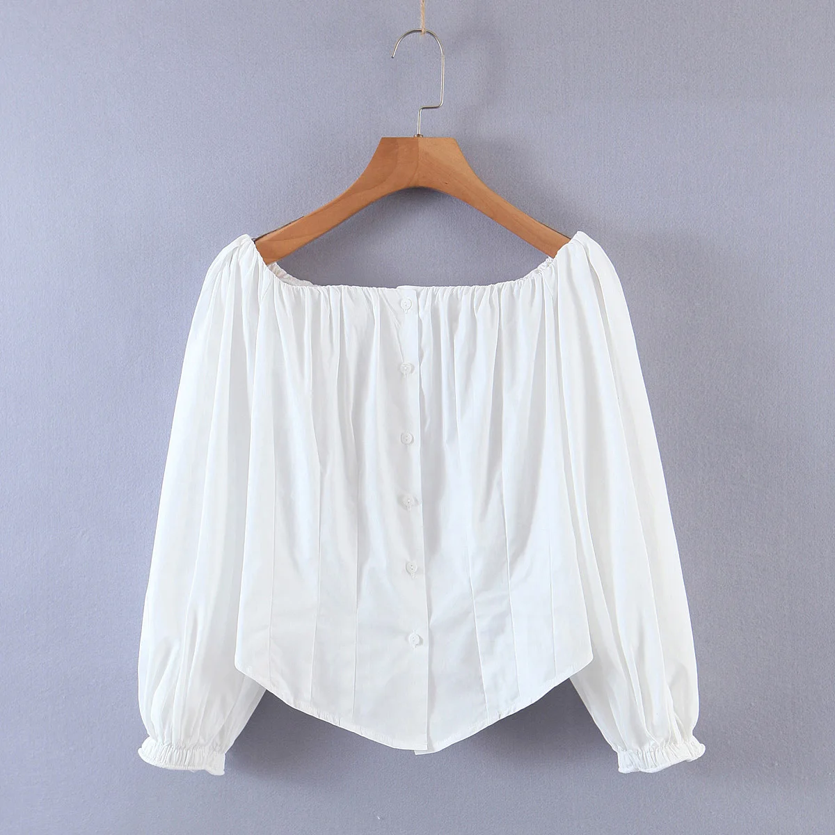 Fashion Puff Sleeve Blouse Women Short Tops Off Shoulder Button Up Shirt For Women's Tunic Summer Shirt Elegant Blousas Smocked
Fashion Puff Sleeve Blouse Women Short Tops Off Shoulder Button Up Shirt For Women's Tunic Summer Shirt Elegant Blousas Smocked