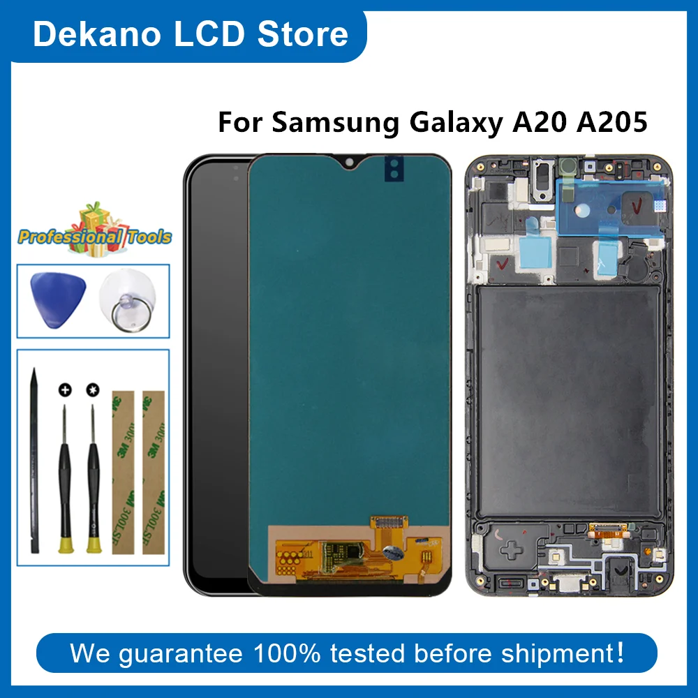 LCD Display For Samsung Galaxy A20 A205 A205G A205F SM-A205F/DS A205FN A205GN/DS Touch Screen Digitizer Frame Assembly Tools
LCD Display For Samsung Galaxy A20 A205 A205G A205F SM-A205F/DS A205FN A205GN/DS Touch Screen Digitizer Frame Assembly Tools
