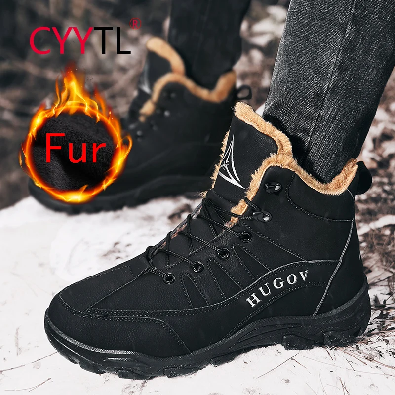 CYYTL Winter Men's Fashion Snow Ankle Boots Fur Lined Waterproof Outdoor Hiking Shoes Insulated Keeps Feet Warm Travel Booties
CYYTL Winter Men's Fashion Snow Ankle Boots Fur Lined Waterproof Outdoor Hiking Shoes Insulated Keeps Feet Warm Travel Booties