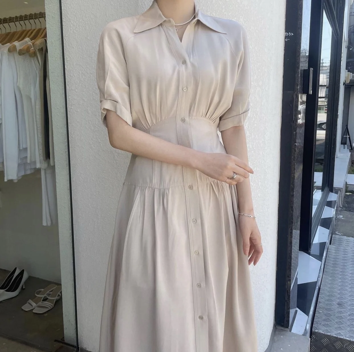 Summer Office Women Elegant Midi Dress Solid Color Short-Sleeved Casual Long Shirt Dress 2021 Female Vestidos
Summer Office Women Elegant Midi Dress Solid Color Short-Sleeved Casual Long Shirt Dress 2021 Female Vestidos
