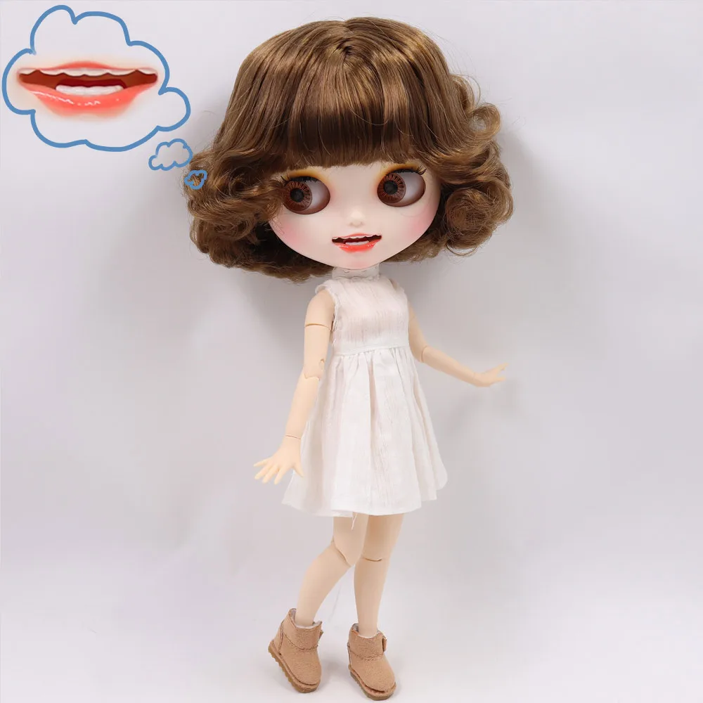 

ICY DBS Blyth Doll No.BL9158 Brown hair Carved lips Full teeth Matte face Joint body 1/6 bjd ob24 anime girl
