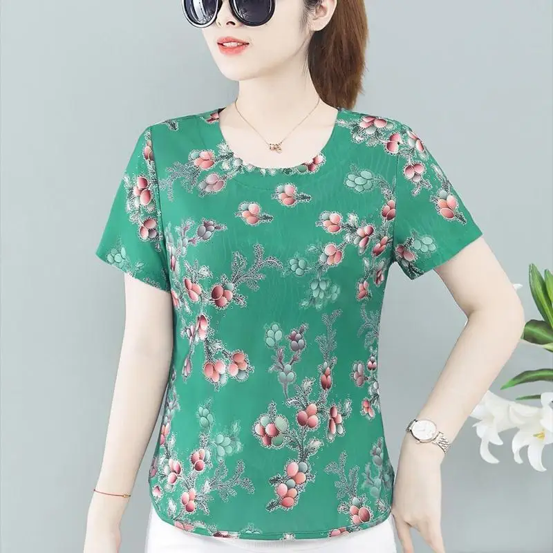 Short Sleeve Tshirts Women's Tops Printed Tees New Summer Cotton T-shirts Green Printing Loose T-shirt 4XL X94
Short Sleeve Tshirts Women's Tops Printed Tees New Summer Cotton T-shirts Green Printing Loose T-shirt 4XL X94